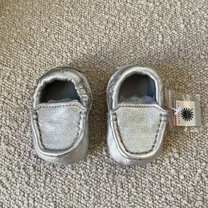 UGG Kids Silver Moccasins